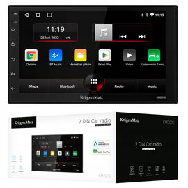 Radio Samochodowe Kruger&Matz CarPlay/AndroidAuto 7” 2DIN Bluetooth USB AUX