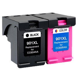 2x Tusz do HP 901 XL 4500 4545 kolor + czarny