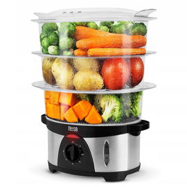 Parowar TEESA gotowanie parą 3 poziomy 9,6L 750W