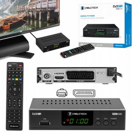 DEKODER TUNER TV NAZIEMNEJ HD DVB-T2 HEVC H.265 USB + kabel HDMI