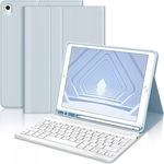 Etui z klawiaturą Bluetooth QWERTY do iPad 9/8/7 gen. 10,2" jasnoniebieskie