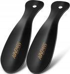 NINEMAX metalowa łyżka do butów 19 cm, kompaktowa, 2 szt. (czarna)