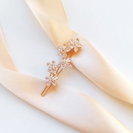 ZŁOTA ozdoba do włosów kwiaty z kryształków błyszcząca BOHO glam swarovski