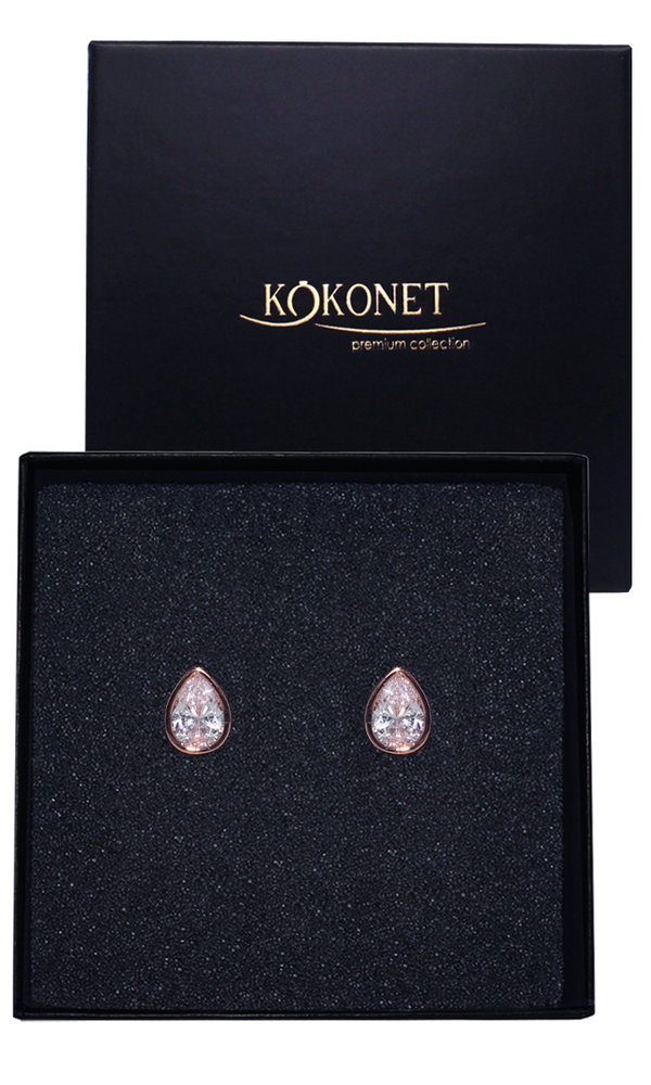 Kolczyki rose gold ŁEZKA elegancka trwała ZJAWISKOWA drobna biżuteria