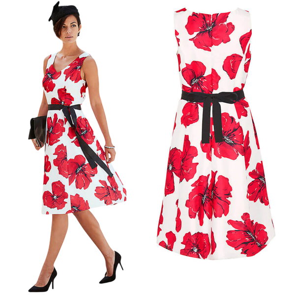 1Z Bonmarche sukienka koktajlowa trapezowa midi 52 6XL