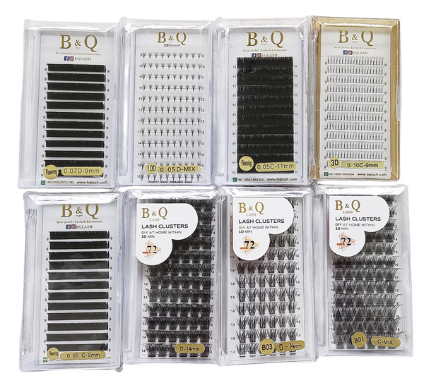1Z B&Q Lash Rzęsy bondingowe kępki zestaw przedłużanie rzęs