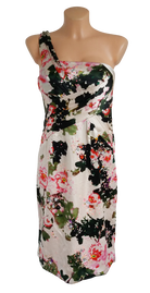 135T Monsoon sukienka koktajlowa mini 100% silk jedwab 36