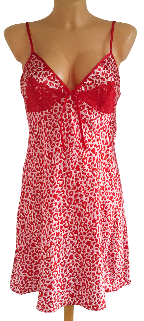 59T George koszulka nocna damska satynowa z koronką 40/42 L/XL