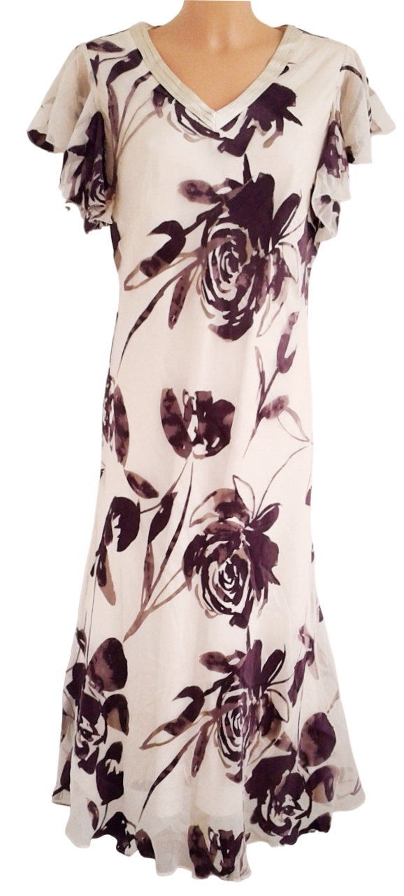 61T Jacques Vert sukienka midi 55% silk jedwab 40 L