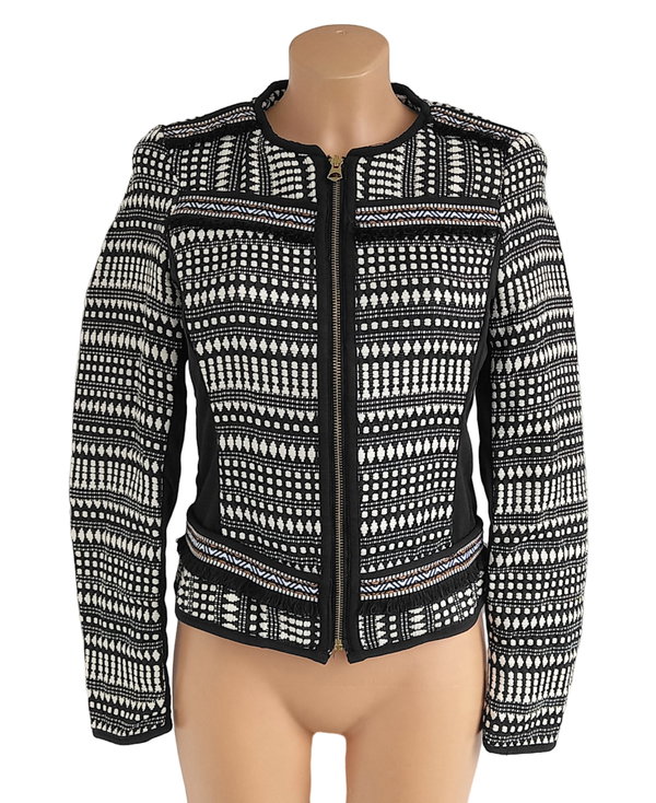 1Z H&M kurtka żakiet ramoneska cienka dzianina 34 XS