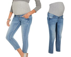 111T Bonprix spodnie ciążowe rybaczki jeans 52 6XL