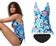 134T Bonprix tankini komplet strój kostium kąpielowy dwuczęściowy 44