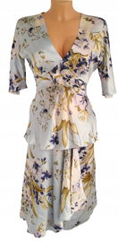 23T Tara Jarmon komplet bluzka ze spódnicą 100% silk jedwab 34 XS