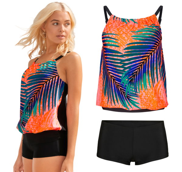 100T Bonprix tankini komplet strój kostium kąpielowy dwuczęściowy 38