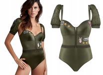 Marlies Dekkers Aviator ekskluzywne body w stylu militarnym S