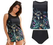 126T Bonprix tankini komplet strój kostium kąpielowy dwuczęściowy 52