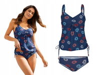 113T Bonprix tankini komplet strój kostium kąpielowy dwuczęściowy 40 80F