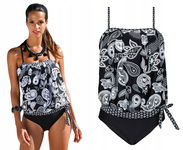 P35T Bonprix tankini komplet strój kostium kąpielowy dwuczęściowy 50