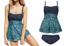 P32T Bonprix tankini strój kostium kąpielowy dwuczęściowy sukienka 46