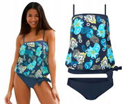 P39T Bonprix tankini komplet strój kostium kąpielowy dwuczęściowy 52