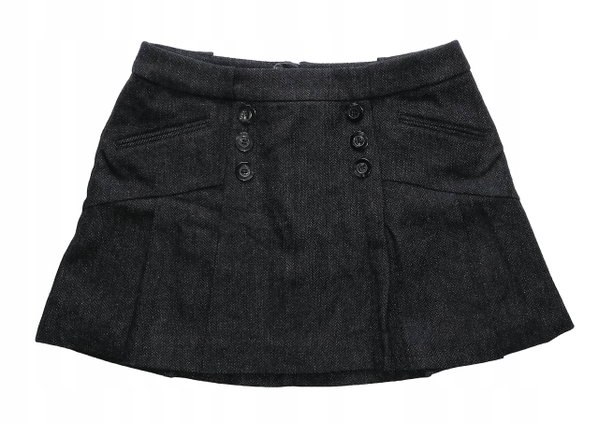 65T Next spódnica trapezowa mini 47% wool wełna 38 M