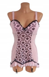 34T Ann Summers koszula nocna gorset z paskami do pończoch 34 XS