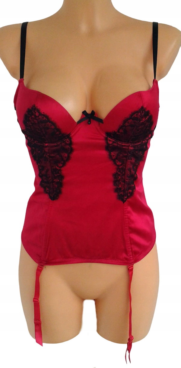 2T Ann Summers gorset z paskami do pończoch 93% jedwab silk 75B