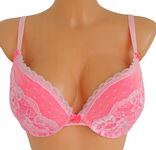 55T Ann Summers koronkowy biustonosz push-up usztywniany neon 70DD