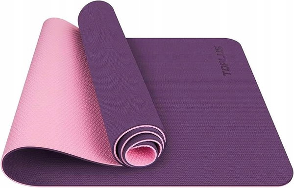 Mata do ćwiczeń TOPLUS 183 cm x 61,5 cm róże i fiolety