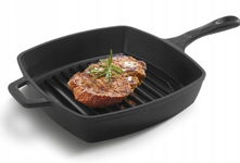 GRILL MEISTER Patelnia żeliwna 25cm do grillowania idealna do ryb i steków