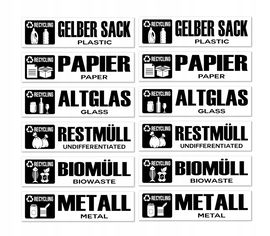 Zestaw naklejek na kosze