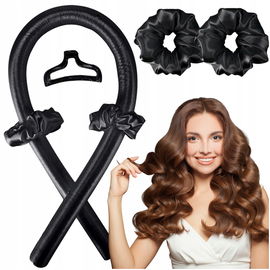 Wałek do Kręcenia Włosów Fale Loki Bez Użycia Ciepła Gumki Spinka Czarny