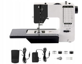 Mini maszyna do szycia piqueuse o wydajności z 38 wbudowanymi ściegami