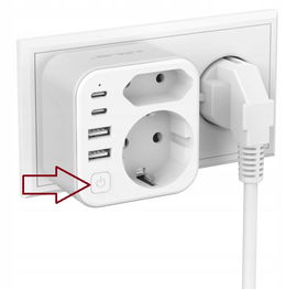 JSVER adapter zasilający gniazdo AC + USB z przełącznikiem POWYSTAWOWY