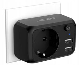 JSVER USB 3 w 1 USB Power 16A podwójna Wtyczka Gniazda USB z ładowarką USB