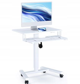 BONTEC Mobilne Biurko Stojące z Regulacją Wysokości 72-112 cm, 4 Kółka