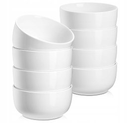 Jassceram Zestaw 8 misek na musli, 350 ml, małe ceramiczne miski do deserów