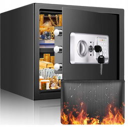 Sejf 30 l, ognioodporny z wodoszczelnym portfelem, cyfrowy sejf domowy