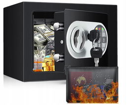 Mejasg Sejf na meble, mały, z ognioodpornym, wodoszczelny 23 x 17 x 17 cm