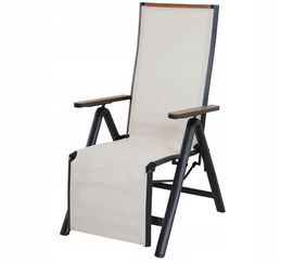 Leżak składany Grand Patio, krzesło ogrodowe z funkcją rozkładania