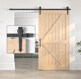 Zestaw szyn do drzwi przesuwnych SANKEYTEW 213 cm czarna prowadnica