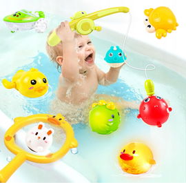 Zabawka do wanny Wędka z Rybkami do Kąpieli Wody Łowienie na Magnes