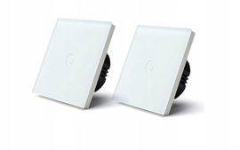 BSEED Włącznik Światła Dotykowy Szkło Hartowane Biały 2 Sztuki