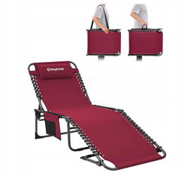 KingCamp Leżak składany z 5-stopniową regulacją oparcia Leżak ogrodowy