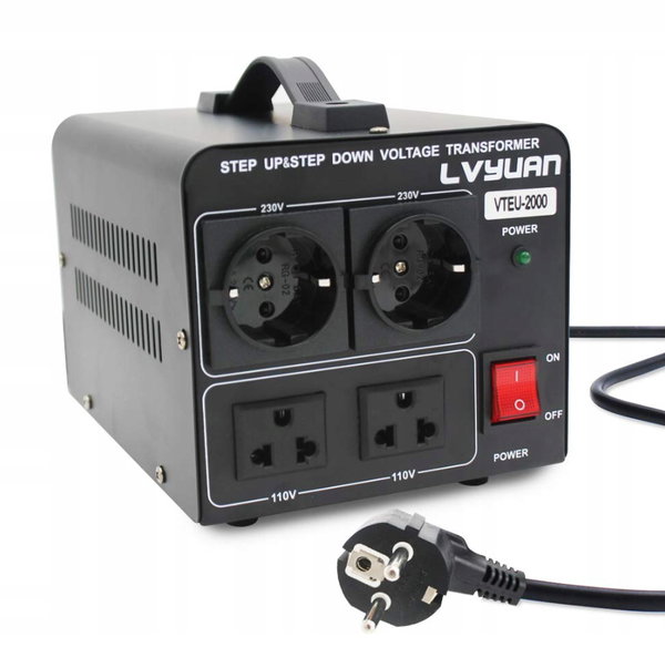 Przetwornica napięcia 220 V/110 V - transformator reduktor napięcia 2000VA