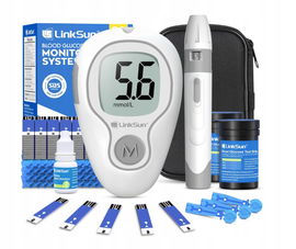 LinkSun Glukometr G-425-3, glukometr ze 100 paskami, 100 lancetami