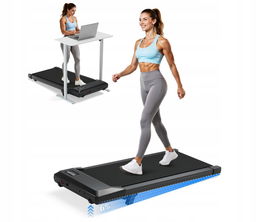 Bieżnia elektryczna pod biurko z nachyleniem LED cicha 6 km/h z nachyleniem