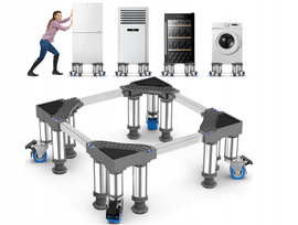 Uniwersalna podstawa do lodówki NIUXX z 8 stopami i 4 kółkami 45 do 68 cm