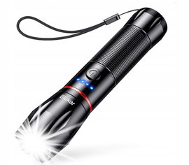 Blukar LED Latarka Ładowalna, Super Jasna Latarka z 5 Trybami