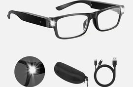 NZQXJXZ okulary, Lupa 300% z oświetleniem, ładowalna przez USB dioda LED